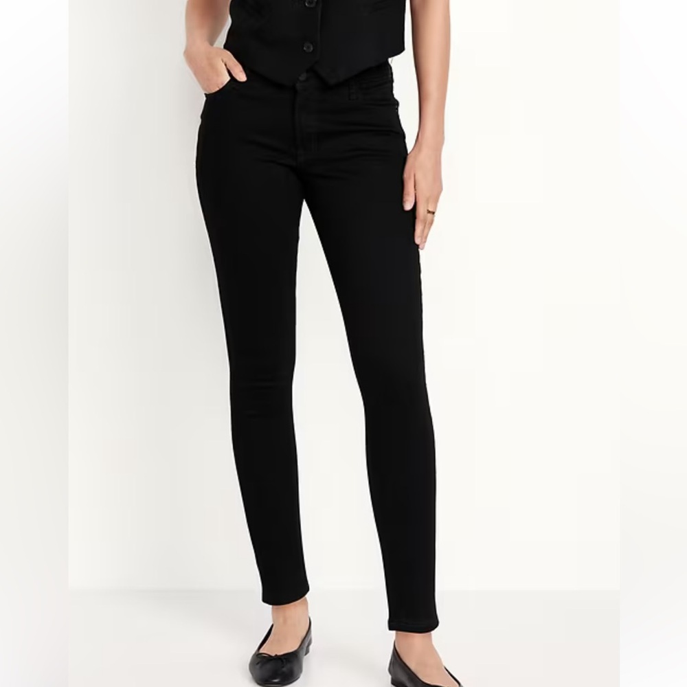Old Navy Women's Kid-Rise Rockstar super Skinny black Jeans